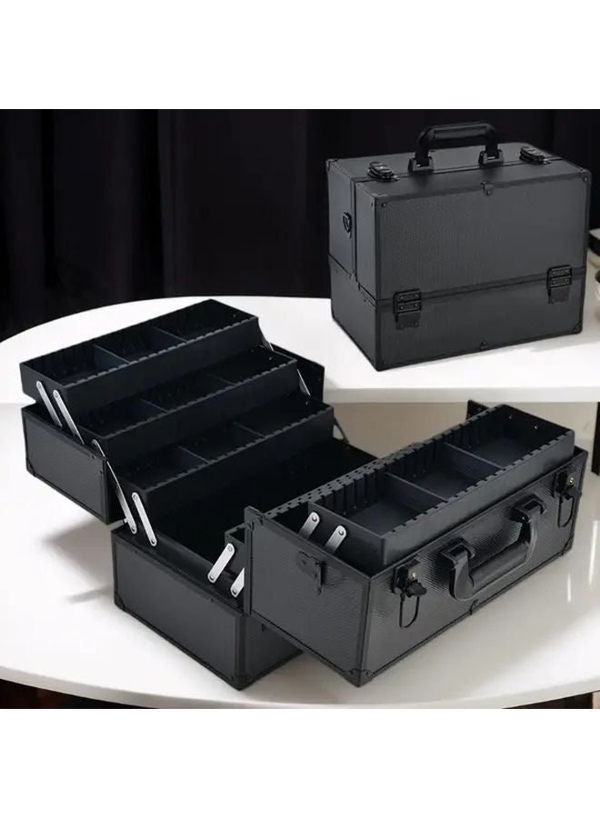 Black Portable Large Capacity Makeup Kit For Travel Salon And Home - Image 3